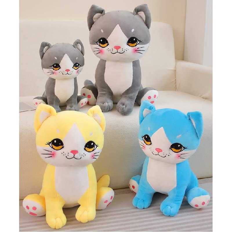 Adorable Cartoon Cat Plush Toy Sweet Cat Stuffed Animal Pillow For Kids And Girls