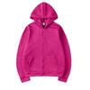 Unisex Hooded Zip-Up Sweatshirt Solid Color Casual Long Sleeve Pullover Men Women