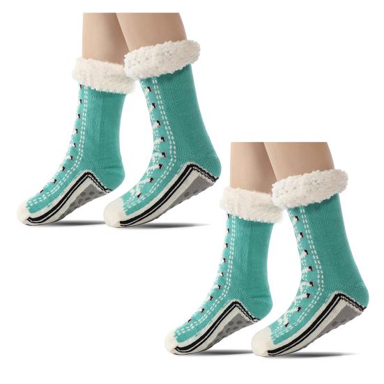 

2/3 пары кашемировых носков-тапочек, ультратолстые пушистые домашние носки, зимние теплые нескользящие носки-тапочки для женщин, мужчин и пожилых людей 2pair