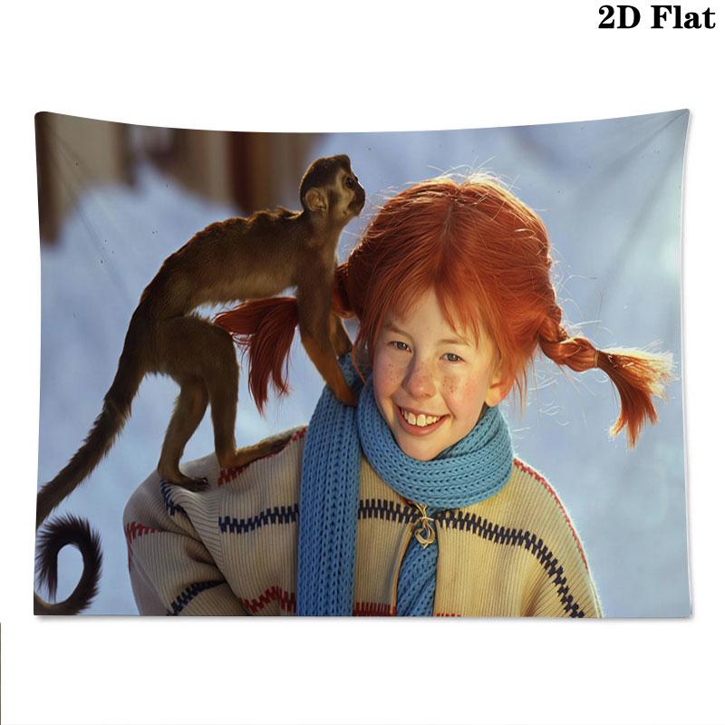 Inger Pippi Wall Tapestry, Aesthetic Printed Fabric Blanket, Suitable for Bedroom, Living Room, and Home Decor.
