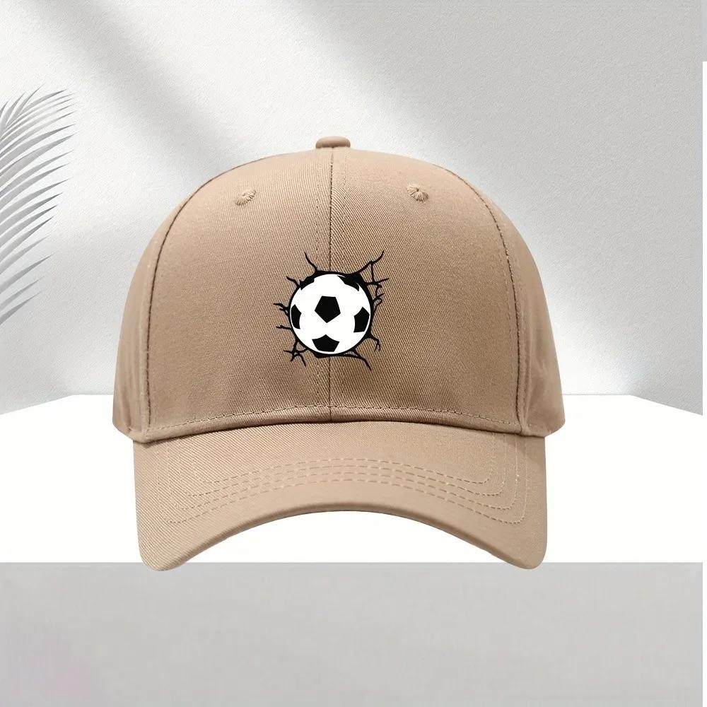Soccer Ball Graphic Baseball Cap Adjustable Polyester Sports Style Casual Outdoor Hat