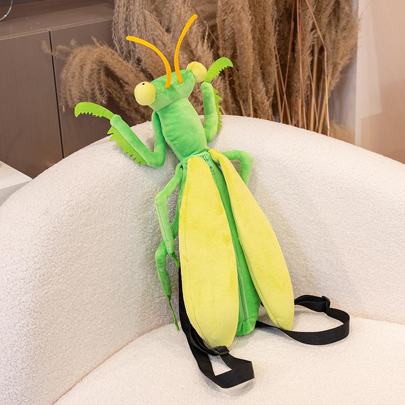 

Bobo Bear Insect Series: Cute Praying Mantis Backpack & Shoulder Bag for Preschool, Large Size, Claw Machine Plush Toy 40cm Length, 20cm Width, 0.2kg