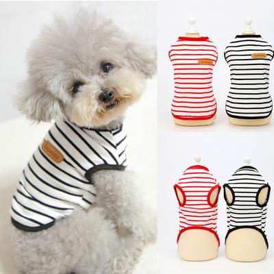 Gestreifte ärmellose Welpenweste Frühlings- und Sommer-Haustierkleidung für kleine Hunde Pommersche Chihuahua Pullover Kätzchen T-Shirts Outfits