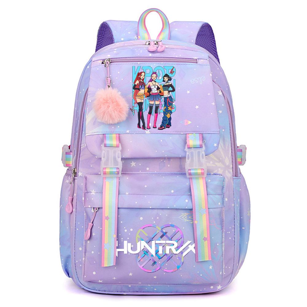 Anime K-Pop Lovci démonů Potištěný Velkokapacitní Vodotěsný Batoh Teenger Studentská Dívka Chlapec Školní taška Taška na knihy Dámská Vodotěsná Cestovní taška Ruksak