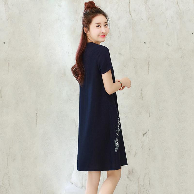Fashion Summer Womens Casual Elegant Short Sleeve Shift Dress Bright Red And Comfortable Fit