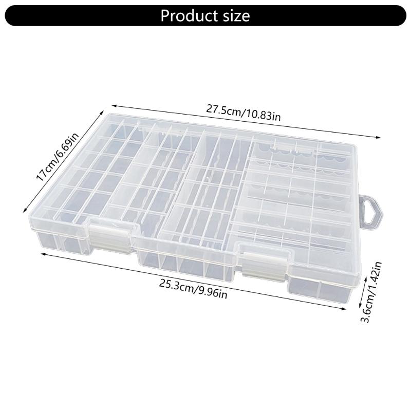 Úložný box na baterie pro 60 ks AA a 40 ks 3A Bateriový kontejner Lehký design s průhledným víkem
