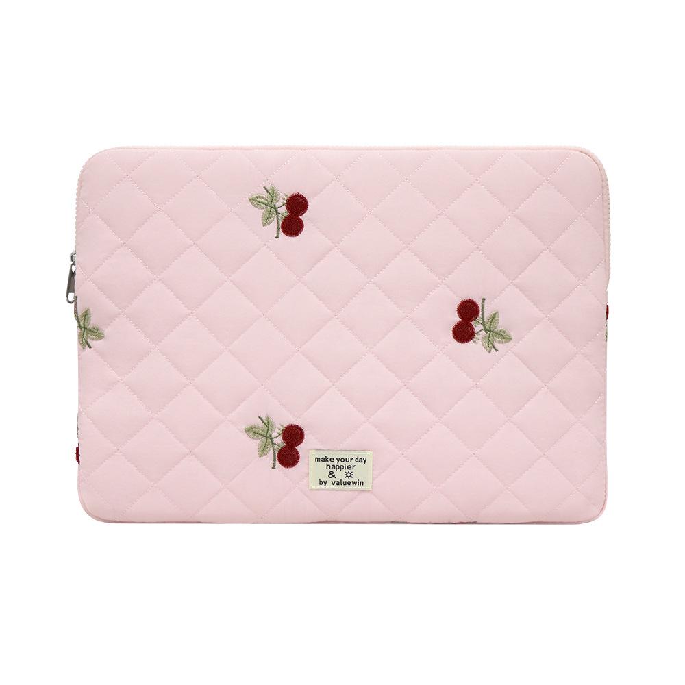 Capa para Laptop e Tablet Estilo Coreano Cereja para Mulheres - Serve para 13,3", 14", 15"