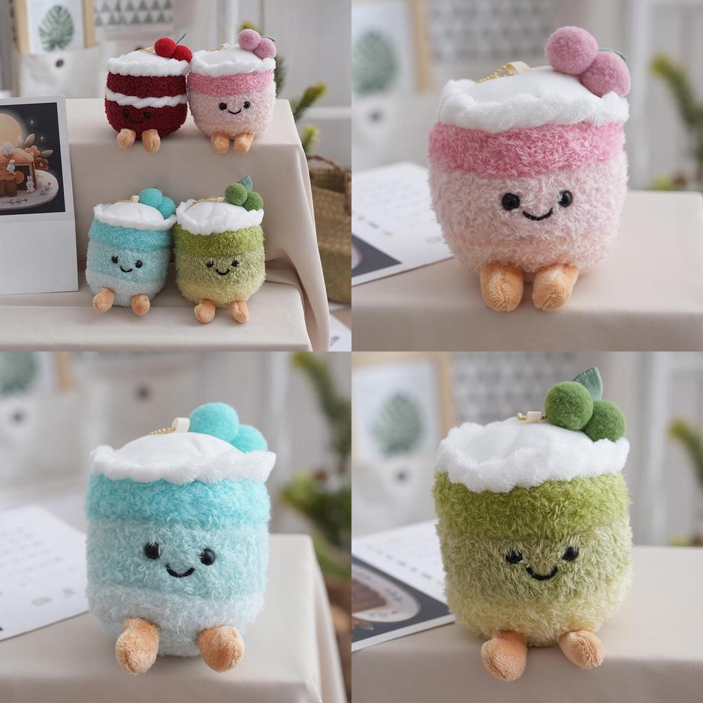 Plush Cherry Cake Keychain With Soft Pp Cotton Filling For Gift Giving And Decor