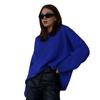 Plain Round Neck Sweater - 2024 European & American Spring/Autumn Loose Knit Pullover for Women