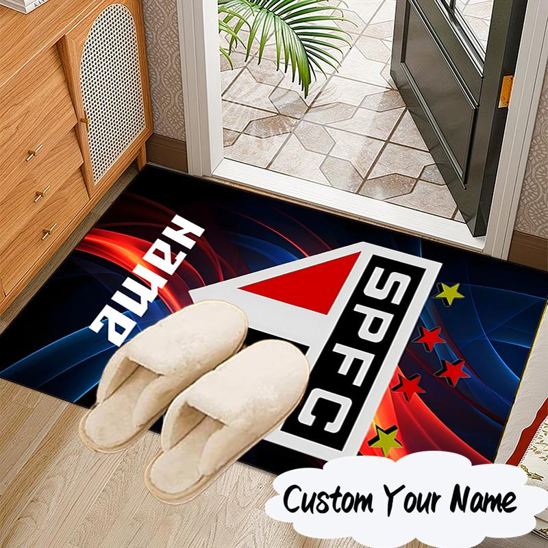 Custom Name SPFC Team Spirit Rug for Living Room, Game Rooms, Office, Bedroom, Floor Mat Playful Design, fan gifts Christmas decor