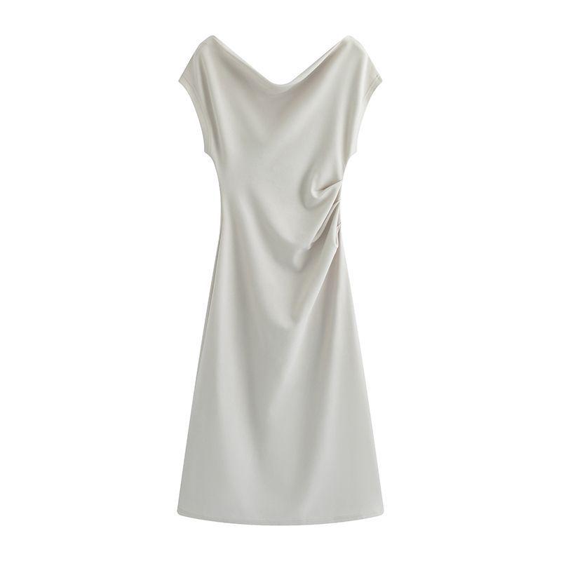 French Plus Size One-Shoulder Bodycon Summer Dress Small
