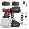 Navin Cordless Spray 20V Electric Spray Rechargeable Paint 1200ml Large Compatible with and Adjustable Spray Three Spray Four Includes Two Batteries