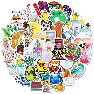 50 Blätter Kleine Frische Serie Aufkleber PP Wasserdichte Dekorationsaufkleber Handyhülle Kühlschrank Kofferraum Trinkbecher