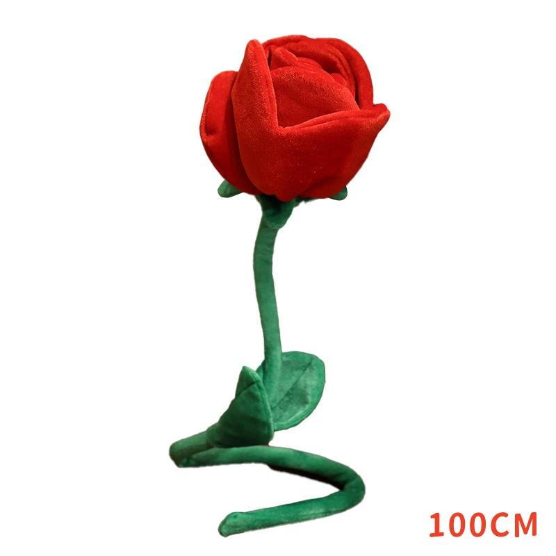85cm/100cm Large Red Plush Artificial Rose Bouquet Stuffed Bendable Bouquet Soft Floral Home Decoration Valentine's Day Gift
