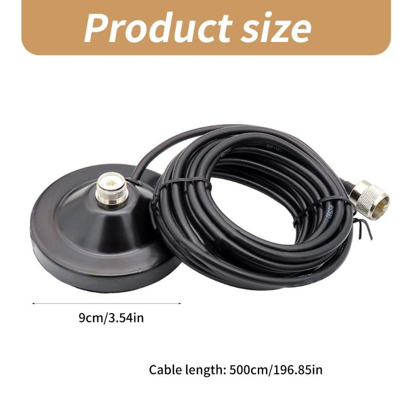 Radio Antennas Magnets Mount PL259 UHF-Male Connection Style with 5M(16.4ft) Coaxial Cable PL259 Plugs