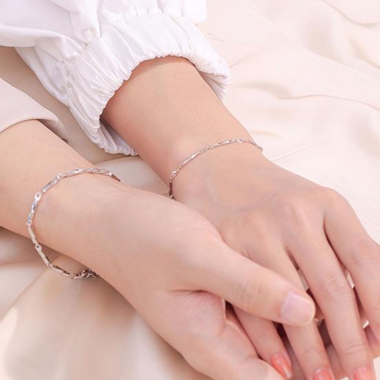 Yousheng Couple Bracelet Simple Style Copper Adjustable Length Extended Chain Polished Rustproof Lightweight Love Gift Unisex Wrist Jewelry