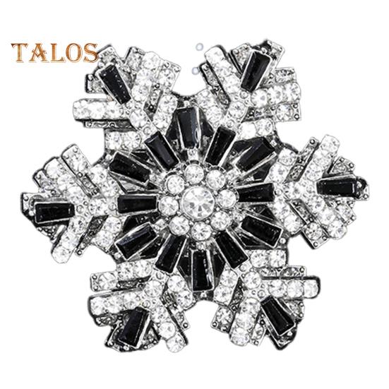 

Брошь-булавка в форме снежинки, блестящие стразы, значок с вращающимся внешним слоем, многослойный дизайн, нагрудный значок