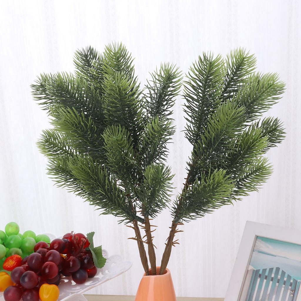 2Pcs Artificial Xmas Leaf Premium Simulated Pine Leaves Green for Home Office Restaurant Decoration Artificial Leaves Decor