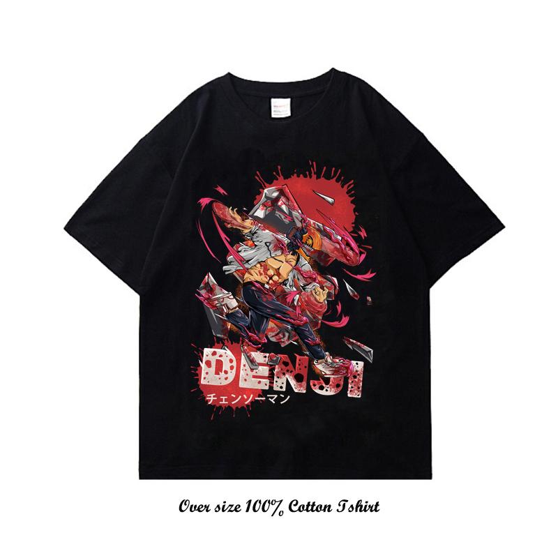 Unisex EU Japanese Anime Chainsaw Women T Shirt Cartoon Printing Cotton T-shirt Harajuku Graphic Tees Clothing Tops Tshirt Manga