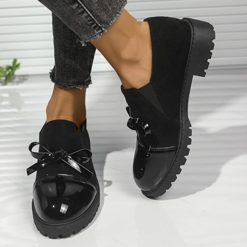 Fashion Women's Fashion Single Shoes Spring New Round Head Deep Mouth Butterfly Knot Soft Sole Anti-slip Wear-resistant Low-top Shoes