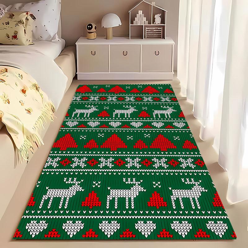 3D Christmas Cartoon Carpet, Living Room Bedroom Home Decor Carpet Garden Lawn Carpet Kitchen Kids Bedroom Mat Christmas Present