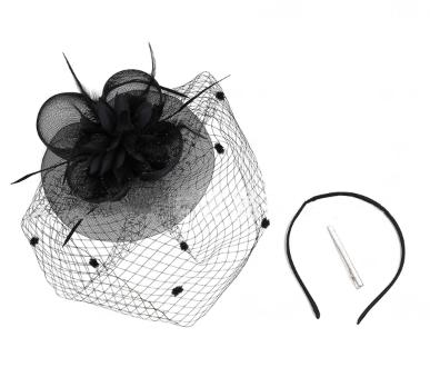 Feather Headdress Bridal Hair Accessory Simulated Flower Mesh Bridal Wedding Party Women Girls Jewelry Hair Accessories