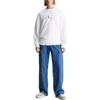 Calvin Klein Jeans Two-Tone Letter Print Casual Loose Round Neck Long Sleeve Sweatshirt Men sweatshirt Bright-White J30J325516-YAF