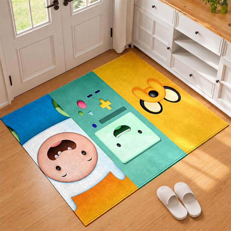 Adventure Time Carpet Door Mat for Living Room or Bedroom Protective Mat Under Chair Office Decoration Christmas Gift Birthday Present