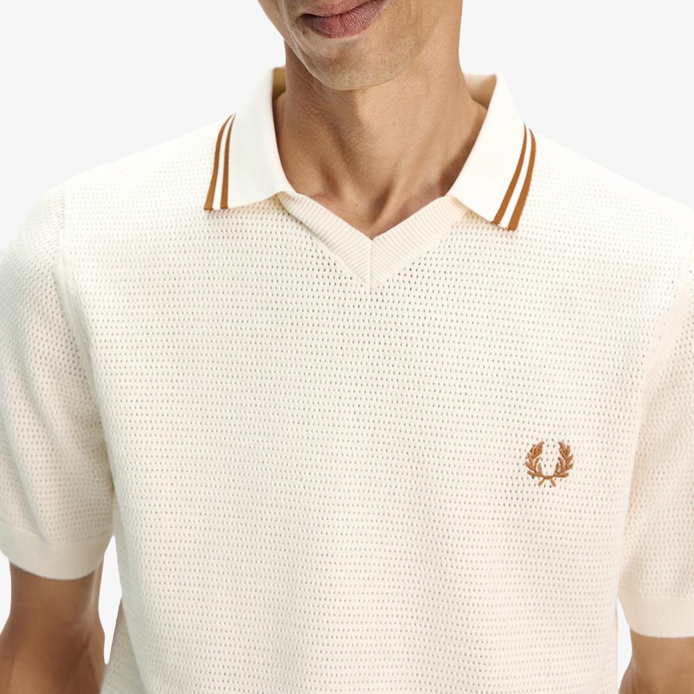 FRED PERRY [Sharp] Pointel Knit Shirt - Ecru Afpm2612330-560