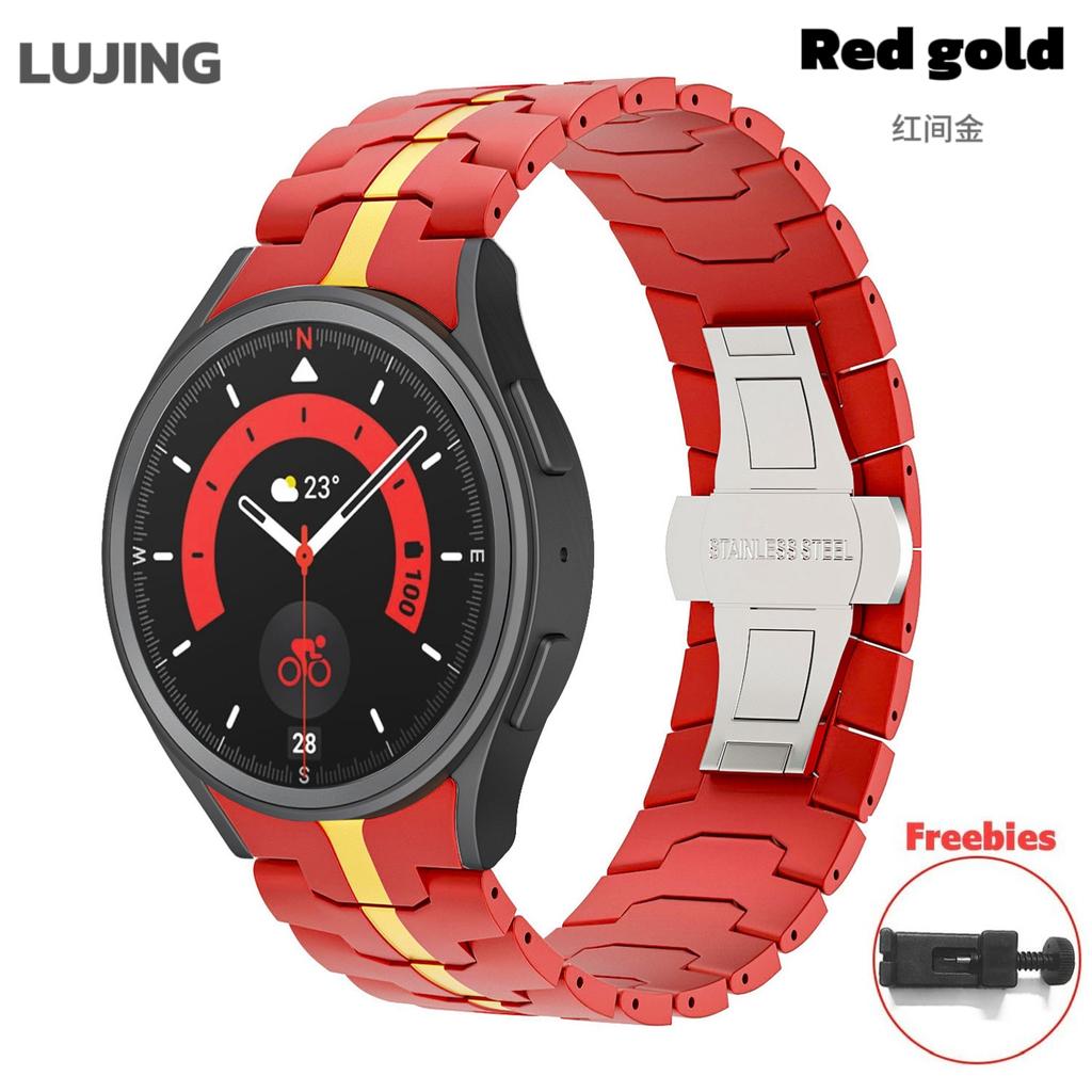 Rustfri stålrem for Samsung Galaxy Watch 7 6 5 4 Klassisk 47 mm 43 mm 42 46 mm 45 mm Ingen hull Metallbånd 40 mm 44 mm lenkearmbånd