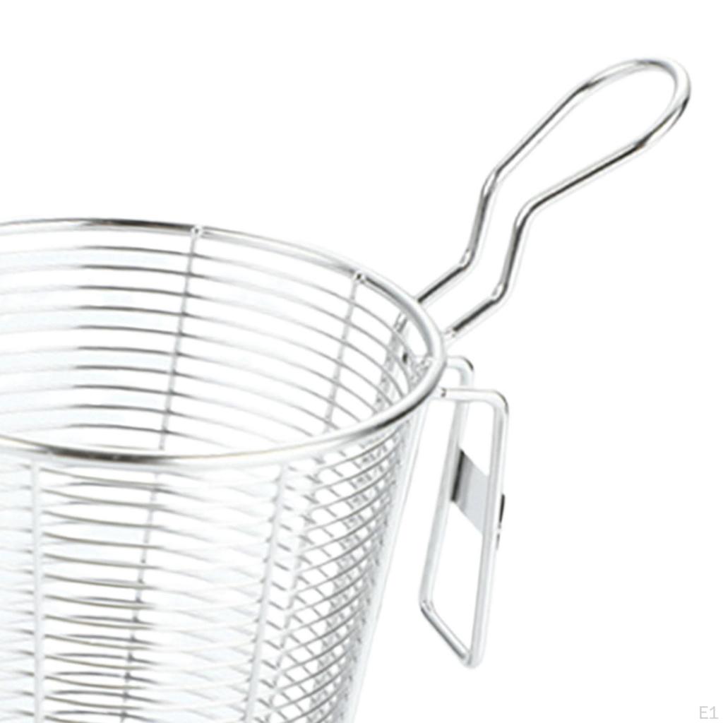 Food Colander Basket Noodle Strainer Portable Kitchen Utensil Wire Fry Deep Frying