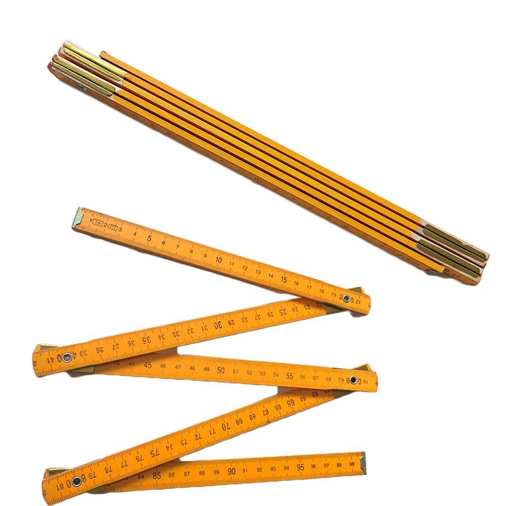 Wooden Folding Ruler Five-fold Design Compact Folding