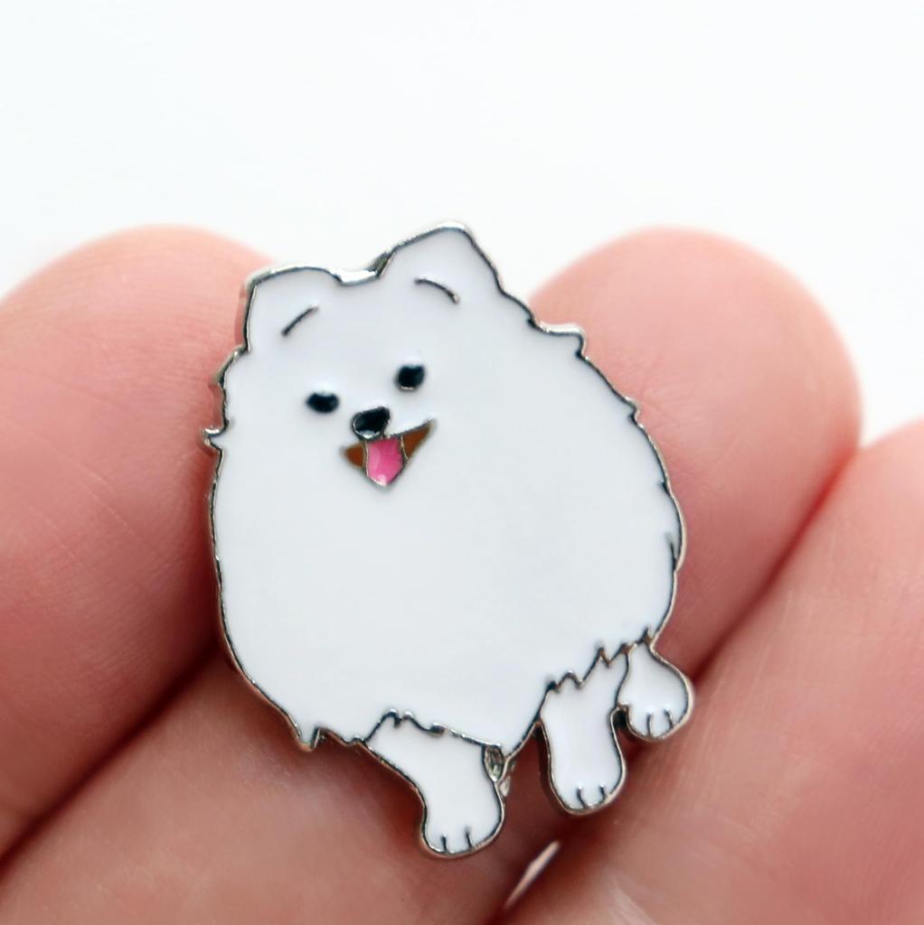 Pomeranian Pin Badge, Cute Dog Design, Alloy, 2cm x 2.5cm
