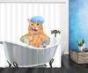 Cat Shower Curtains Bathroom Shower Curtain Cute 3D Fabric Shower Curtain With Hooks Funny Waterproof Shower Curtain Or Mat