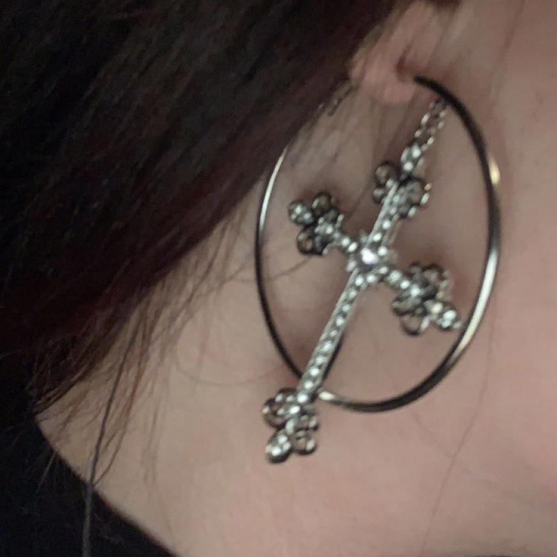 Vintage Gotyckie Kolczyki Koła z Cyrkoniami, Kolczyki dla Kobiet na Święta i na Co Dzień