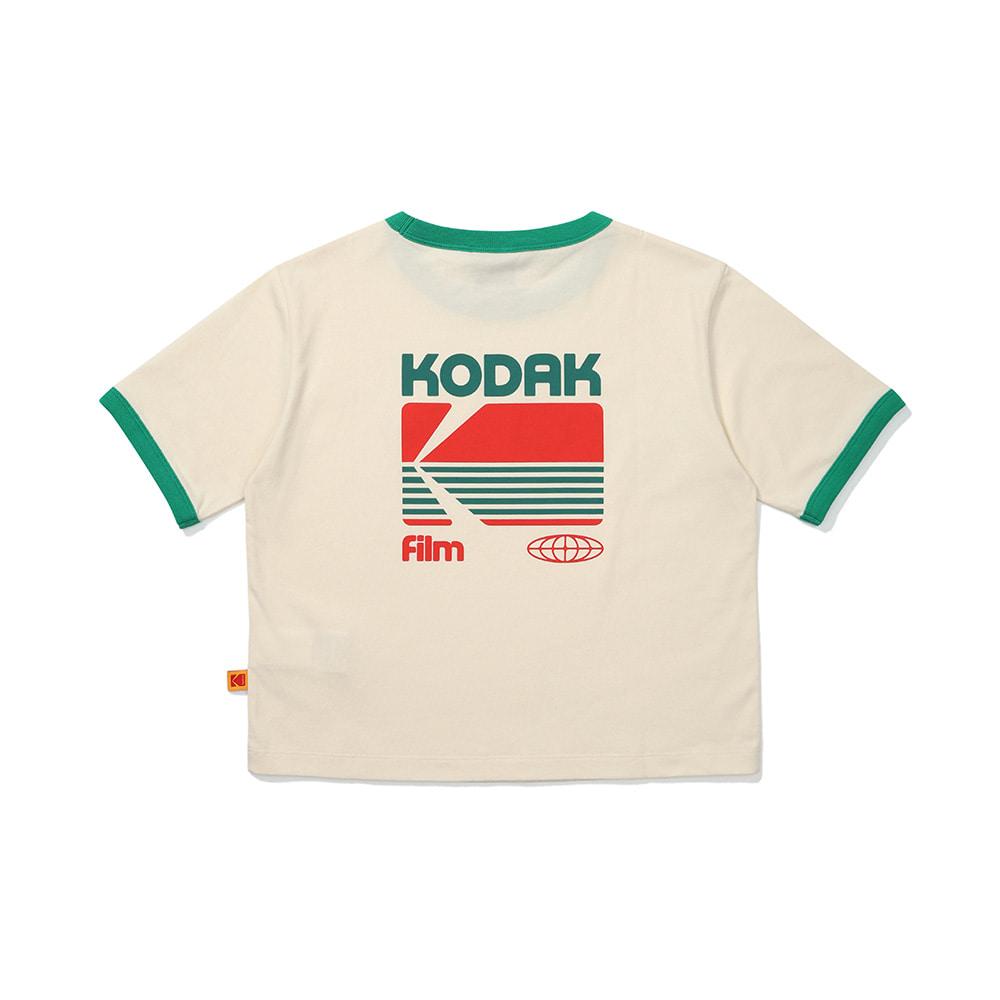 KODAK Breeze Pop Graphic Ringer Short Sleeve T-Shirt Women'S Ivory