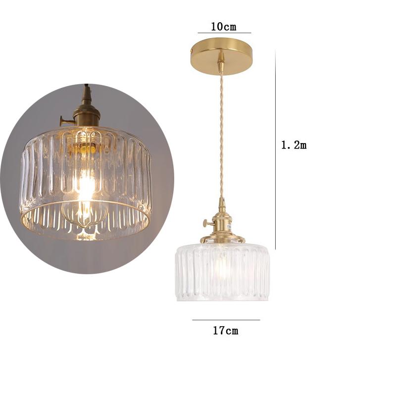 Vintage Ripples Glass Pendant Lamp Bedroom Dining Room Kitchen Retro Pendant Light Indoor Decor Hanging Light Ceiling Chandelier