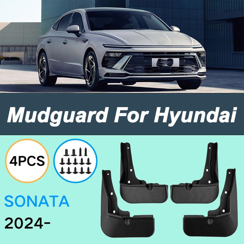 For Hyundai Sonata 2024 Automotive Tire Mudguard Waterproof Prevent Mud Splashing Car Mud Flaps Fender Trim 4pcs Accessories