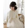 Girls' Cream Lace-Trimmed Cardigan Sweater