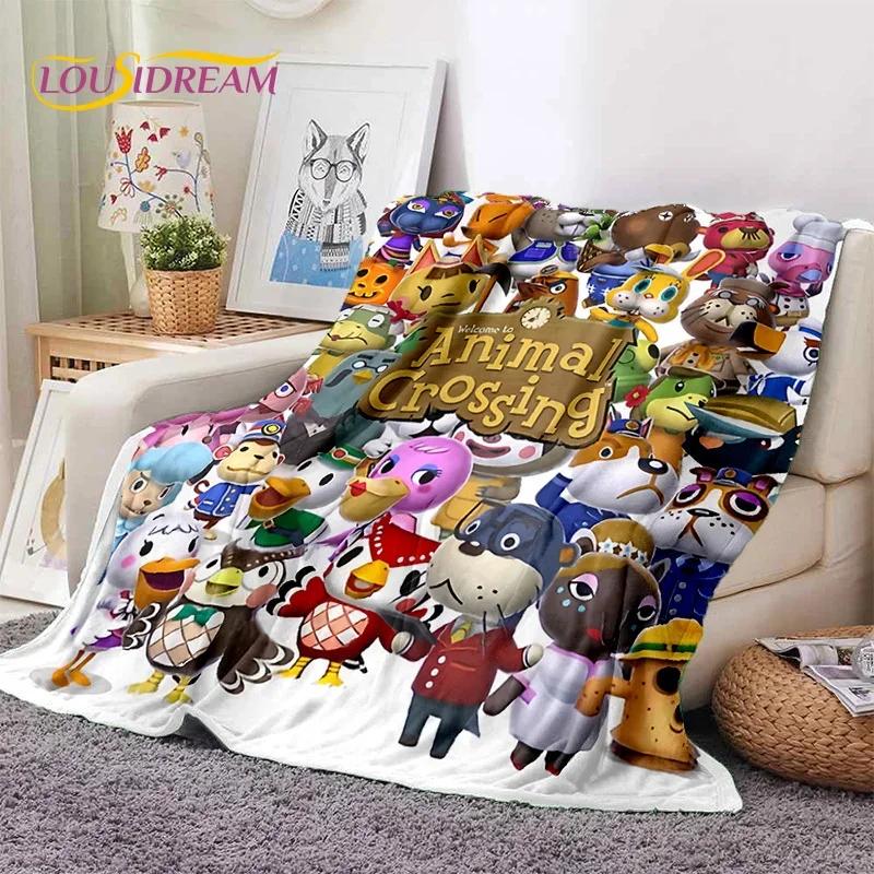 

Cute Crossing New Horizons Cartoon Soft Flannel Blanket for Bed Bedroom Sofa Picnic,Throw Blanket for Cover Outdoor Leisure Gift 75x90cm