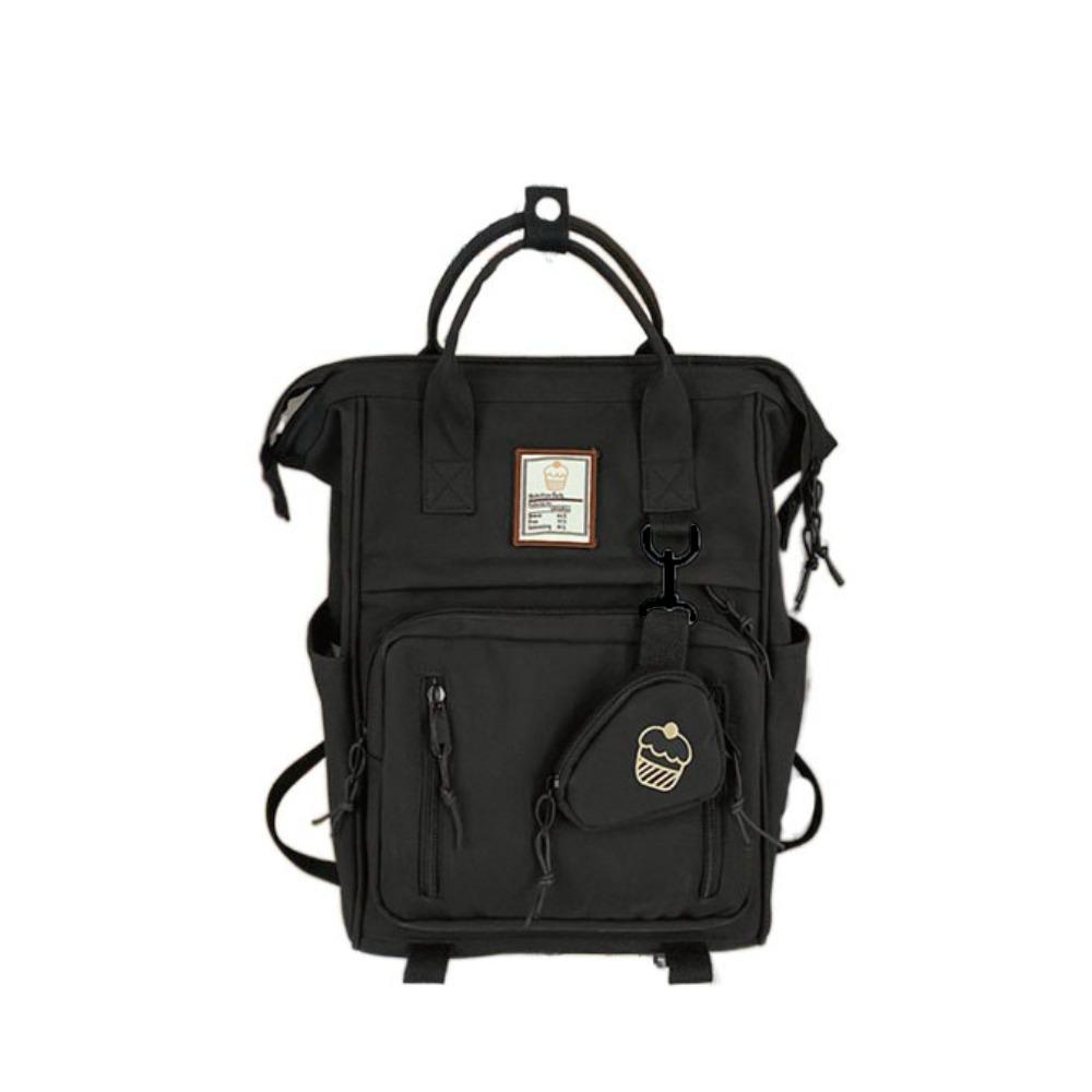 

Portable College School Bag Large Capacity Ins Shoulder Bag Fashion Laptop Backpack Women чёрный