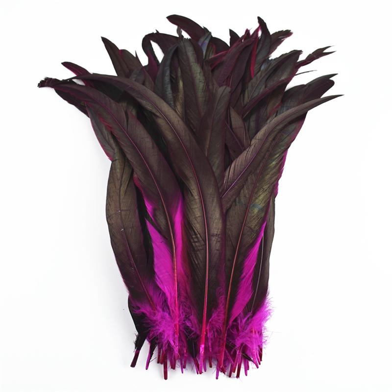 100Pcs Natural Rooster Feathers for Decoration 25-35cm 10-12" Chicken Pheasant Carnival Handicraft Accessories Decor For Clothes