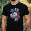 T-Shirt Men Rabbit Wizard Motif Cotton Size XS To 5XL