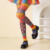 Seamless Colorful Stripes Stockings Elastic Gradient Color Tights Rainbow Pantyhose  Girl
