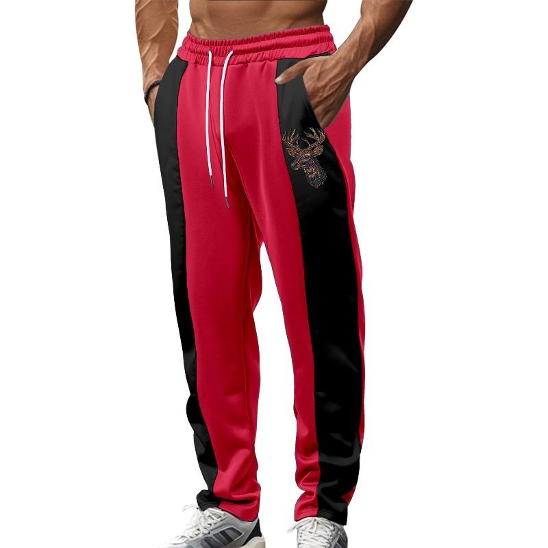 

Men s leisure sports loose waist jogging quick-drying splicing contrasting trousers XXXL