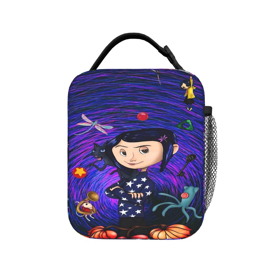 Coraline Moon Manga Lunch Bag Cute Lunch Box For Child Outdoor Picnic Cooler Bag Oxford Thermal Lunch Bags