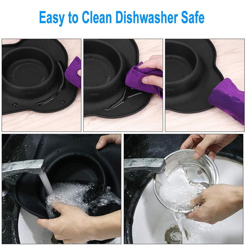Anti-slip Double Bowl for Dog with Stainless Steel Durable Silicone Mat Drinking Water Feeding Bowl | Dog Food