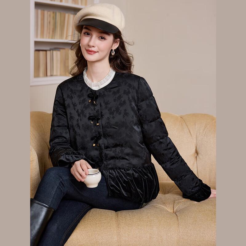 Bailuyu Women's Velvet Patchwork Duck Down Jacket