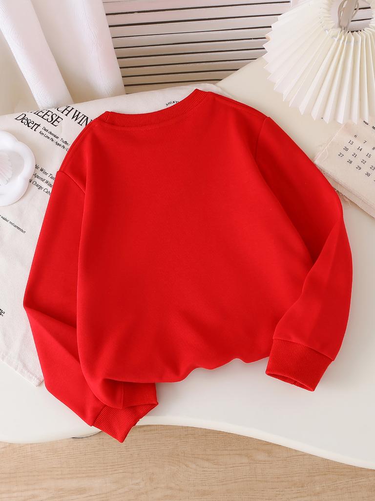 Kids Crewneck Long Sleeve Sweatshirt,Adorable Pink Flower Cat Print