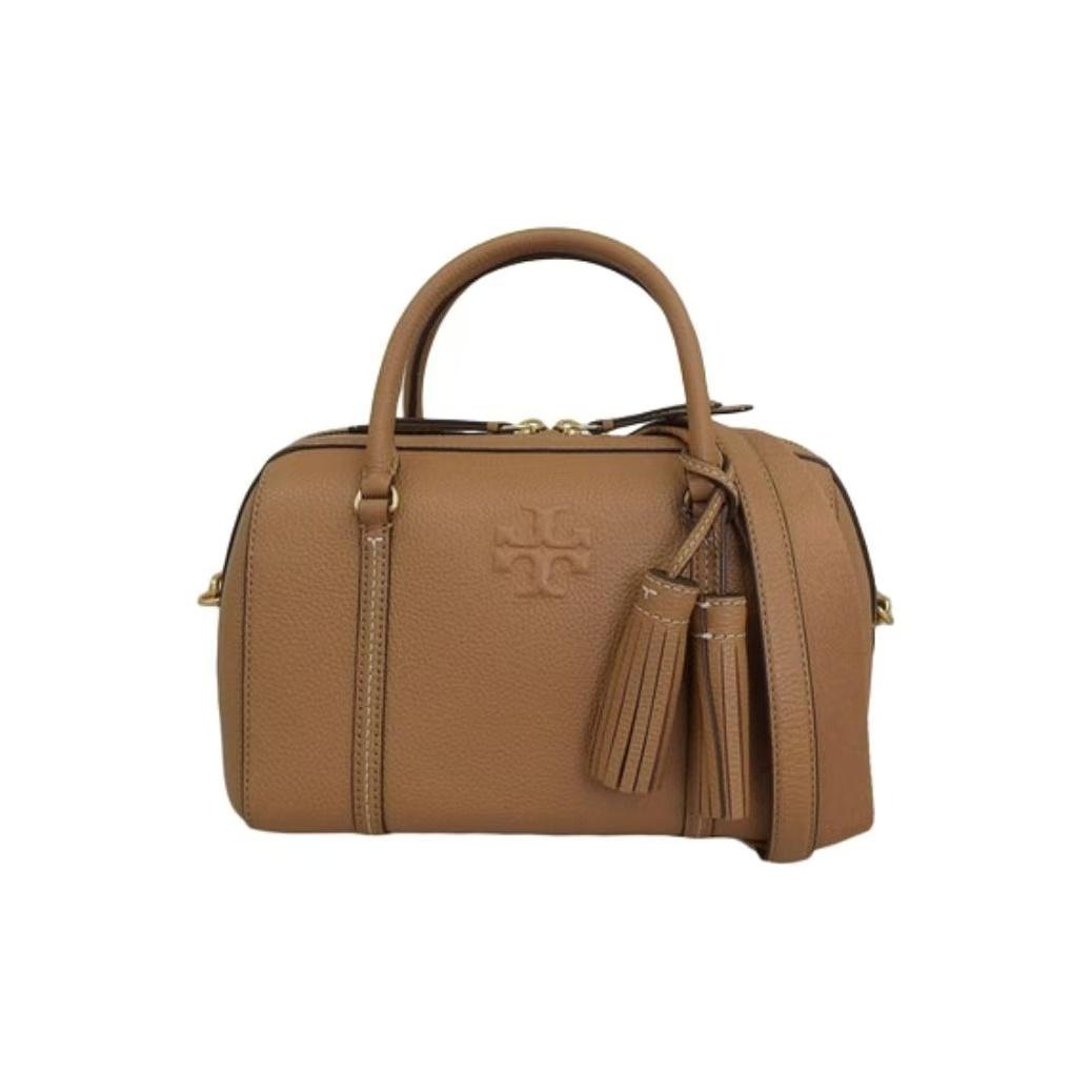 

Tory Burch Logo Zipper Closure Leather Shoulder Crossbody Handbag Small Women Handbags Camel 141955-221 Basic Set (Bag+Dust Bag)